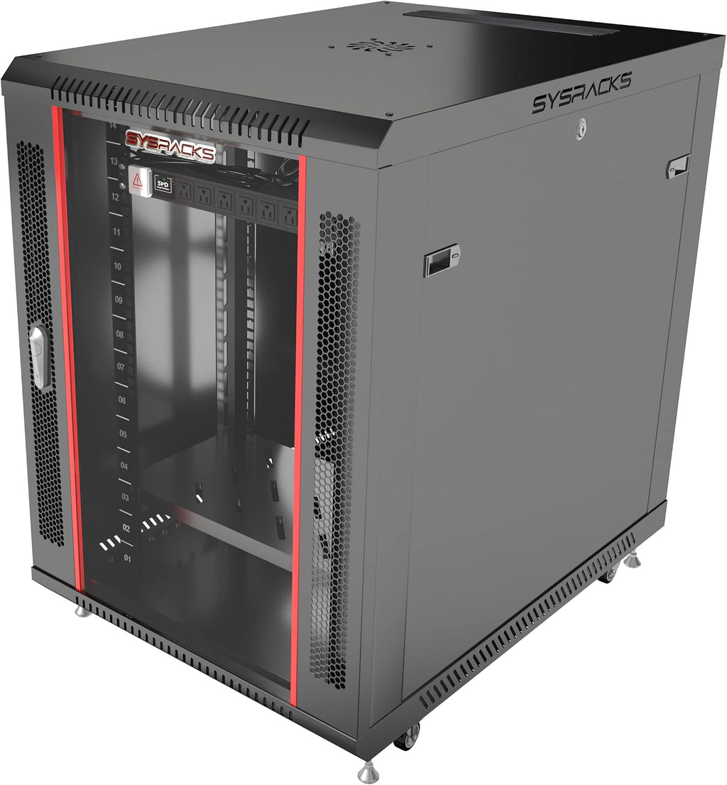 15U Server Rack Cabinet 35' Deep, Deployment-Ready Network Rack Enclosure with PDU, Fan & Shelf, Rolling IT Cabinet for Installers, AV Systems & Infrastructure