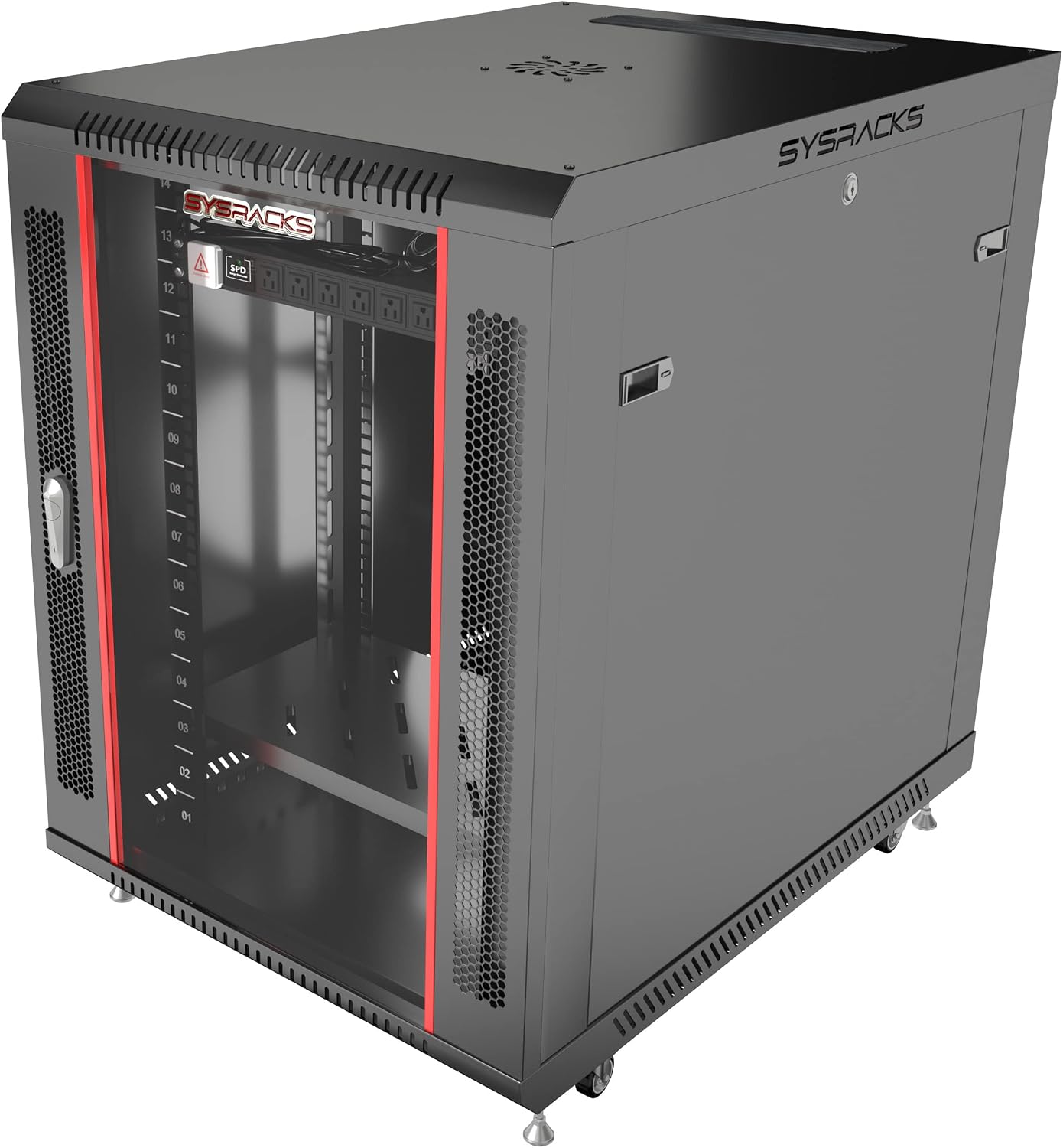 15U Server Rack Cabinet 35' Deep, Deployment-Ready Network Rack Enclosure with PDU, Fan & Shelf, Rolling IT Cabinet for Installers, AV Systems & Infrastructure