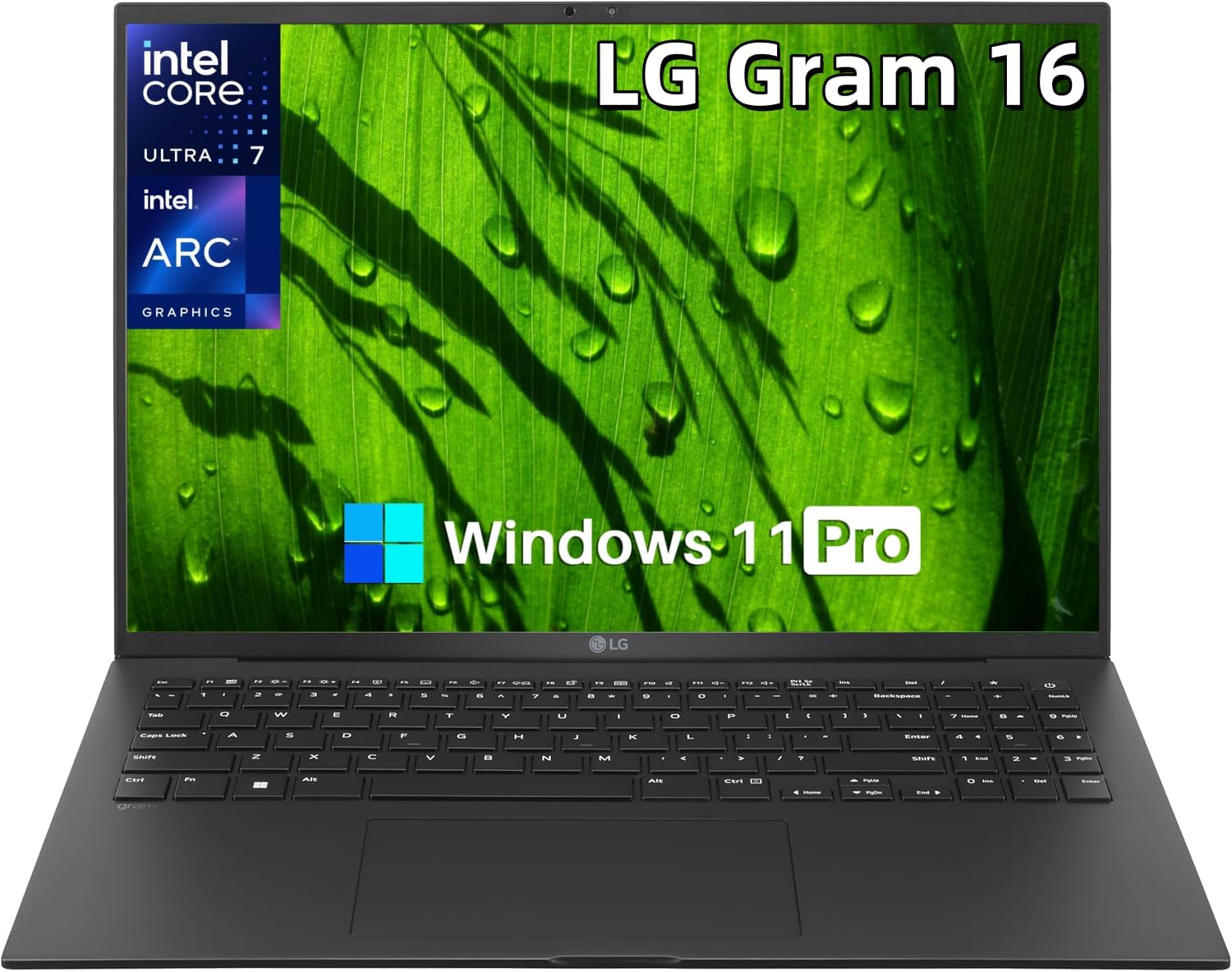 LG Gram 16 Touchscreen Laptop, AI-Enabled Intel Ultra 7 155H Processor, Intel Arc Graphics, 16' 2K IPS WQXGA Display, 32 GB LPDDR5X RAM 2 TB SSD, Wi-Fi 6E, Windows 11 Pro, Office Pro Lifetime License