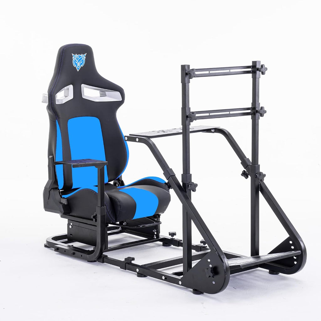 Runboll Racing Simulator Cockpit with Monitor Mount Fits for Logitech G923/G29/G920, Fanatec, Thrustmaster, and PXN, Adjustable Driving Simulators Without Handbrake, Pedals, Shift and Monitor