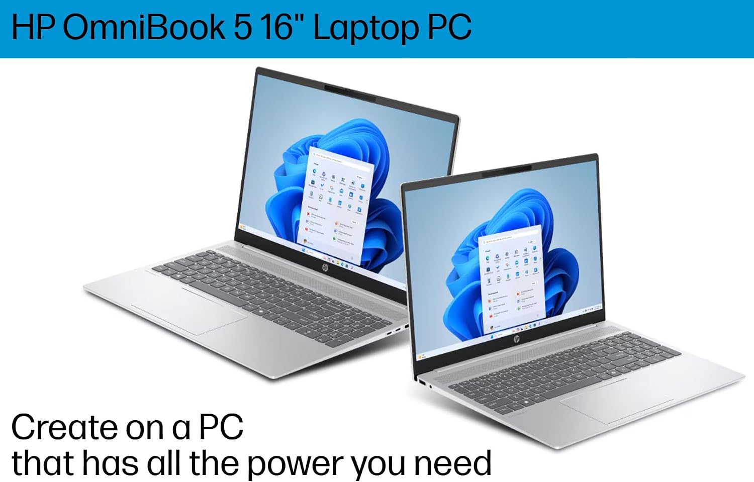 HP Omnibook 5 16' Copilot+ AI Laptop - AMD Ryzen AI 7 (50 Tops) - 2K (1920 x 1200) Touchscreen - Backlit Keyboard - 16GB Memory - 1TB SSD – Windows 11 – W/128GB Portable SSD