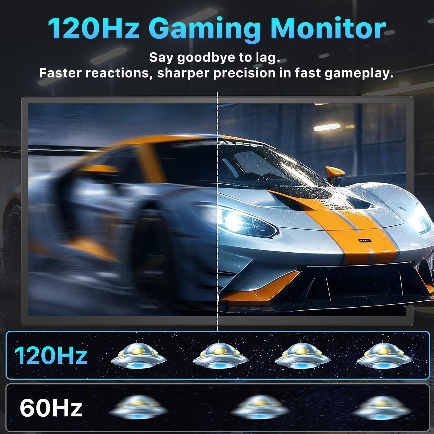 Upperizon Portable Monitor 21.5 inch FHD 110% sRGB 120Hz IPS HDR HDMI USB-C Travel Monitor for Laptop MacBook PC Surface PS5 Xbox, Large External Display with Kickstand & Speakers, VESA Compatible