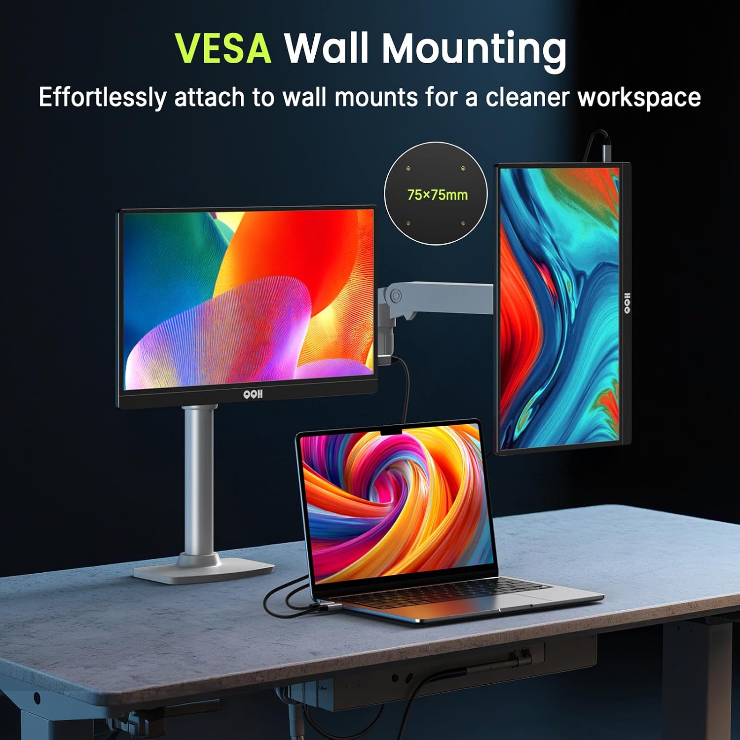 QQH 4K Portable Monitor, 15.6' IPS 3840x2160 UHD USB-C HDMI Travel Portable Monitor for Laptop, Ultra-Slim Alloy Gaming Monitor Second Display with w/Smart Cover for PC, Phone, PS5/4, Xbox, Switch