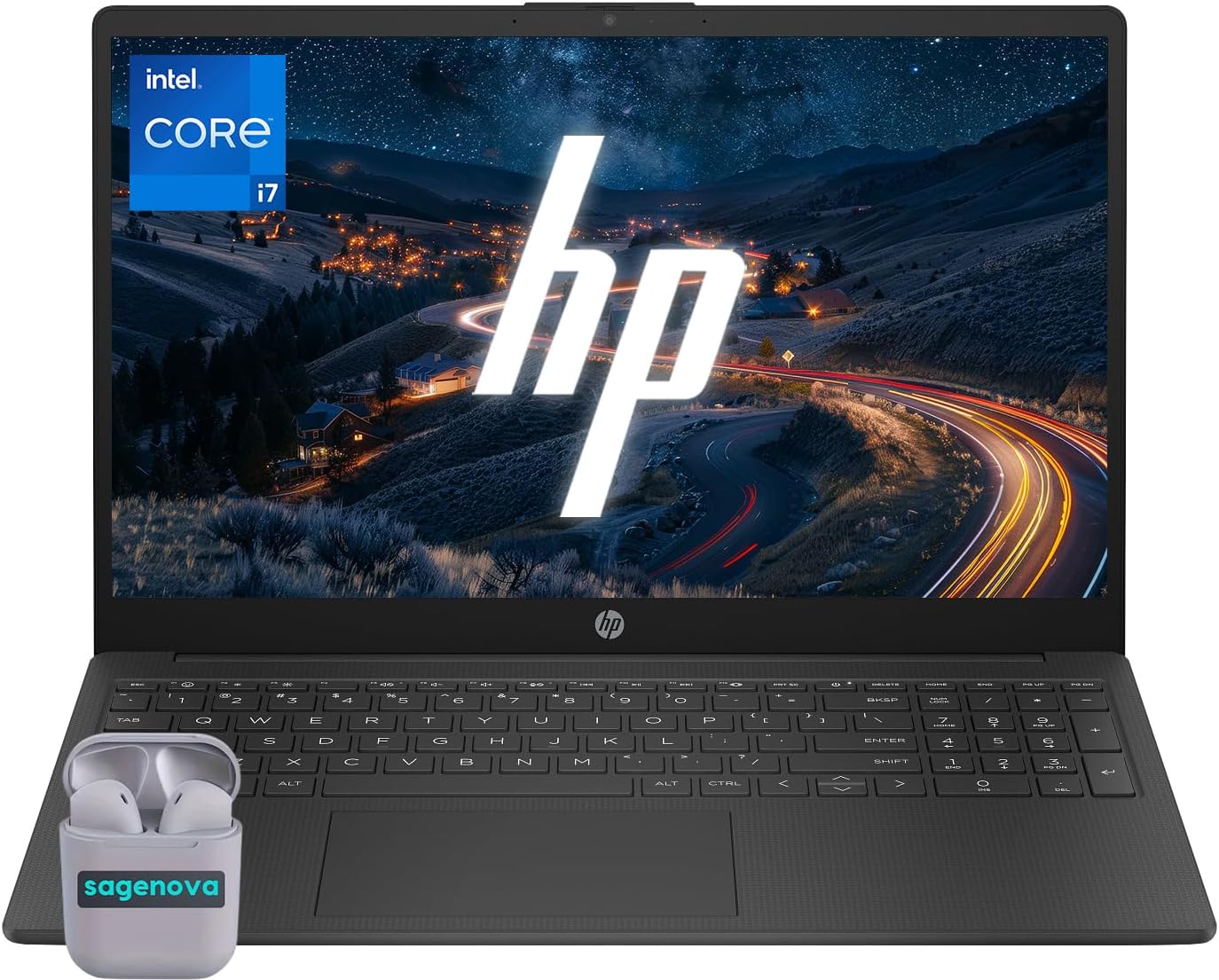 HP 15.6 Business Laptop Computer, Windows 11 Laptop 40GB RAM 2TB SSD, Intel Core i7-1355U (10-Core) Processor, Numeric Keypad, Camera Privacy Shutter, HDMI, SageNova Earphones, Jet Black