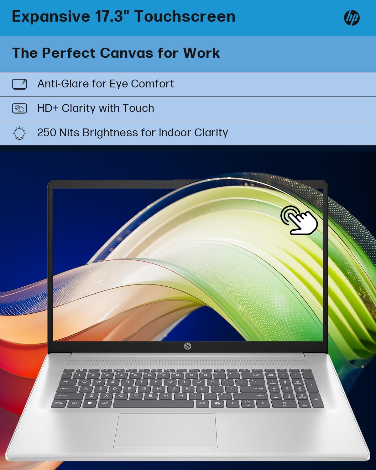 HP Business Touchscreen Laptop 17 inch, Intel Ultra 7 255U, Intel AI Boost (12 NPU TOPS), 64 GB DDR5, 4 TB SSD, 17.3' HD+ Touchscreen, Backlit Keyboard, Wi-Fi 6, Copilot, Windows 11 Pro, w/Accessories