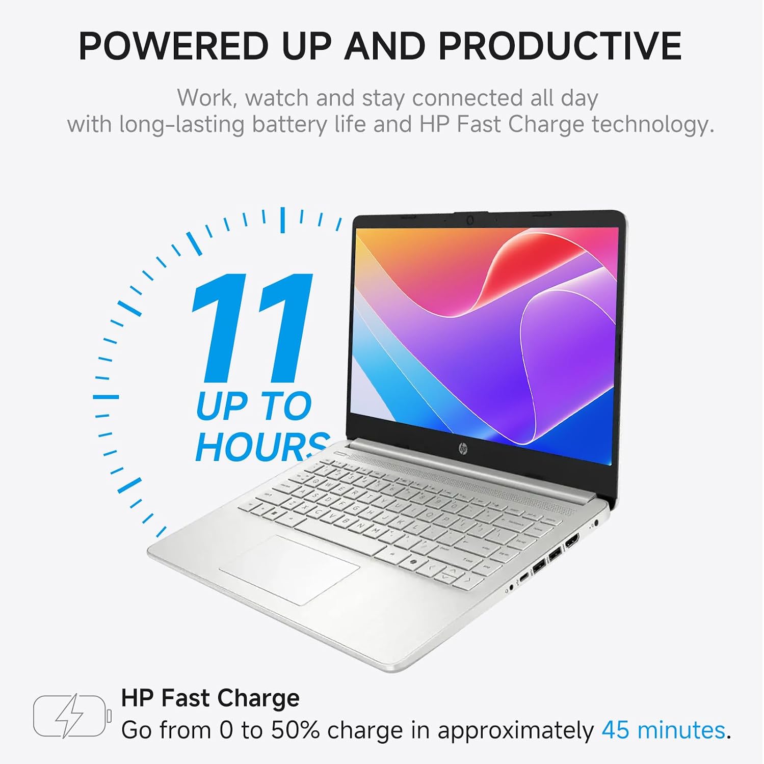 HP 14 Inch Laptop Computer Student Business, Intel Processor N150, 4GB RAM, 384GB Storage(128GB UFS+256GB MSD), Copilot AI, 1-Yr Office 365, Wi-Fi 6, Ultra Light, Windows 11 Pro, Silver, W/Mouse