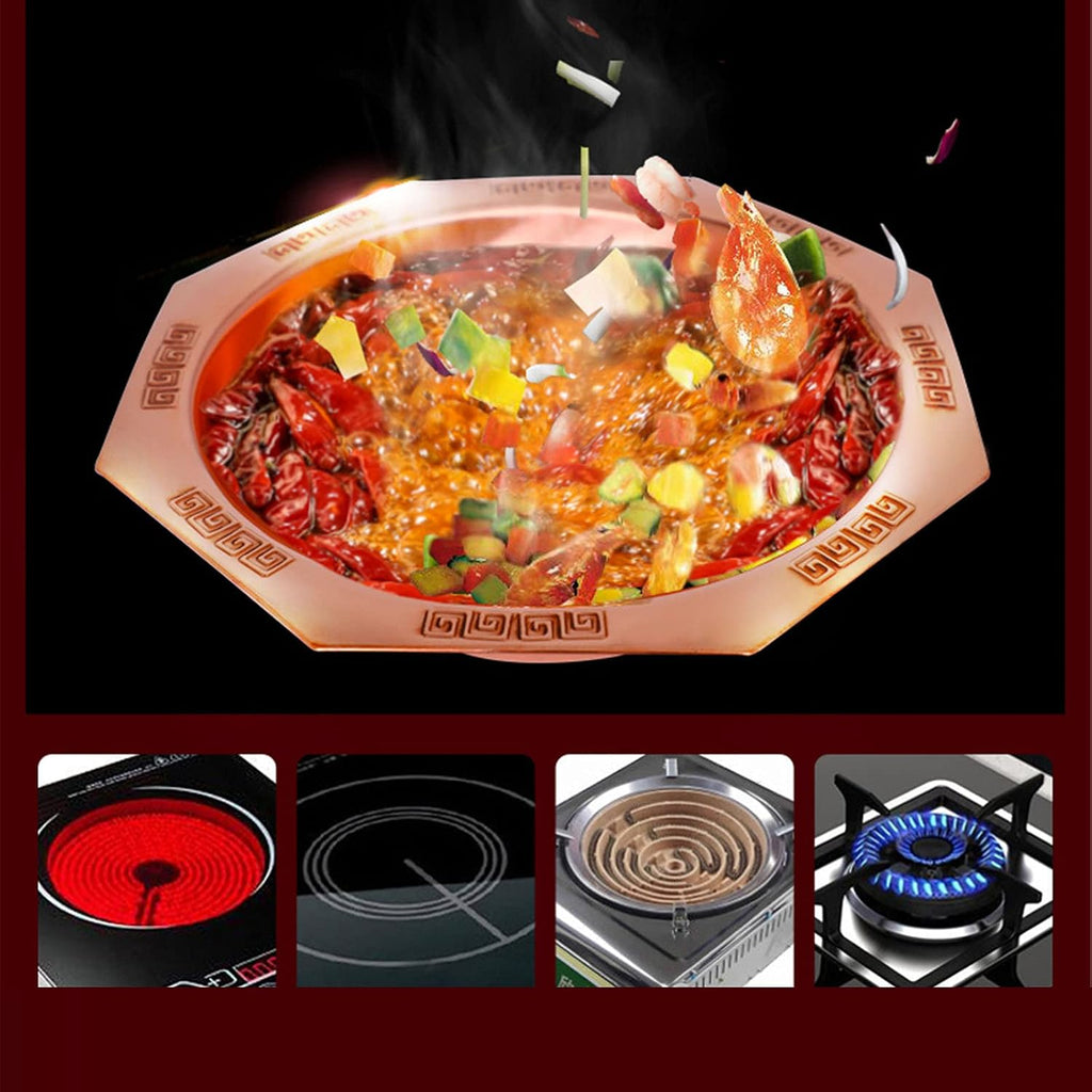 Copper Shabu-Shabu for Induction Cooktop Gas Stove Nonstick without Cover Dishwasher Safe Cookware 36cm (36cm)