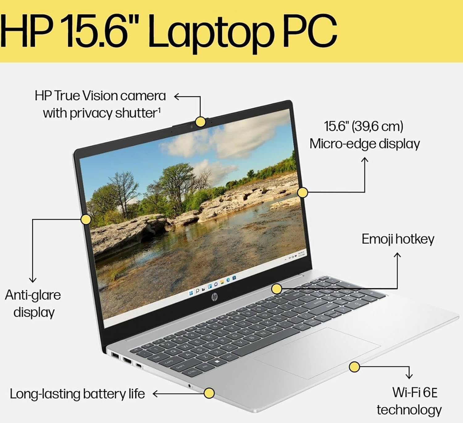 HP 15.6' FHD IPS Display Business Laptop with Lifetime Office 365 for The Web | Intel Core i5-1235U, 12th Gen 10-Core Processor | 32GB RAM, 1TB SSD | WiFi 6, Bluetooth 5, 8HR Battery, 720p HD Cam