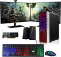 HP G3 Gaming Desktop PC, Core i7 6th Gen, GT 1030 Graphic, 16GB RAM, 1TB SSD, New Dual MTG 24-inch Monitor, RGB Keyboard Mouse, Speaker, Webcam, WiFi, Windows 11 Pro (Renewed)