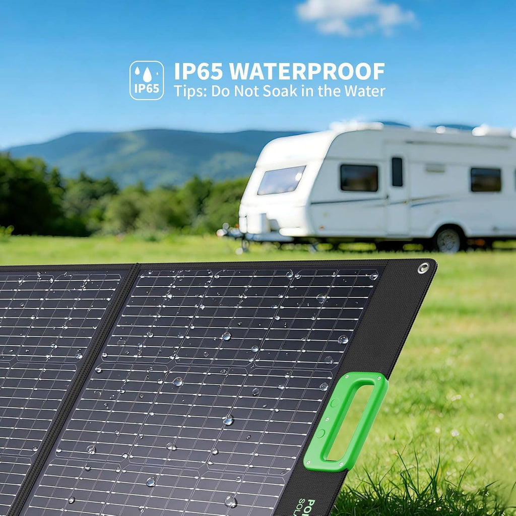100W Portable Solar Panel for Power Station Generator, 20V Foldable Solar Cell Solar Charger with High-Efficiency Battery Charger for Outdoor Camping Van RV Trip