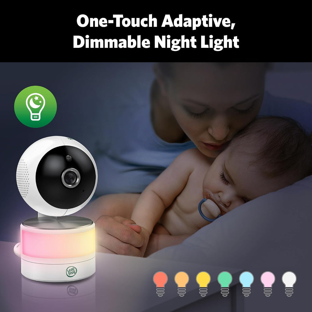 LeapFrog LF920-2HD 2-Camera Video Baby Monitor with 7' HD Screen - Split Screen, 1080p Color Night Vision, 360° Pan Tilt 8X Zoom, Night Light, Temp & Humidity Sensor, 1000ft Range - No WiFi Needed