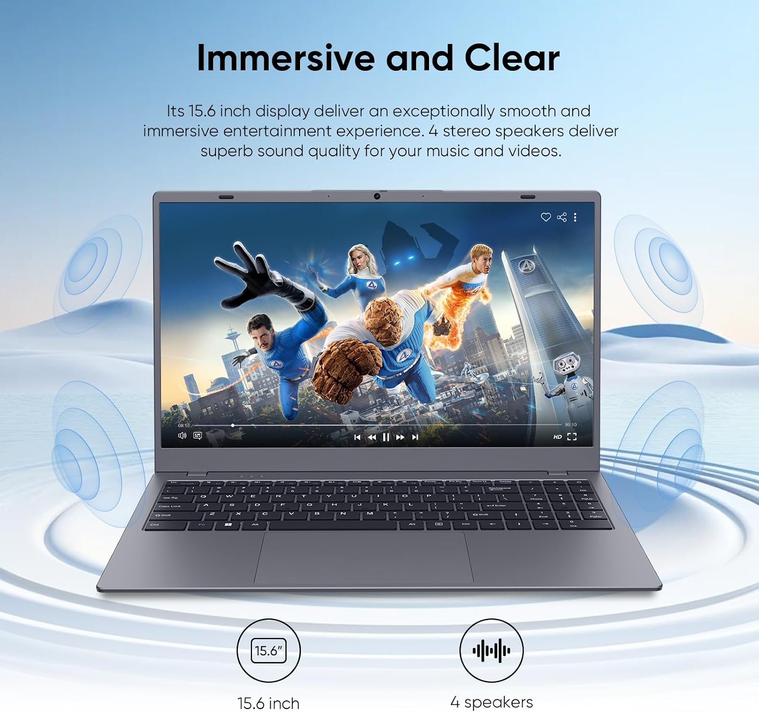 Laptop Computer, AMD Athlon 3020E Processor Up to 2.6GHz, 8GB DDR4 RAM 128GB SSD, 15.6' FHD IPS Display, Perfect for Online Courses, Working from Home, and Watching Video, Gray