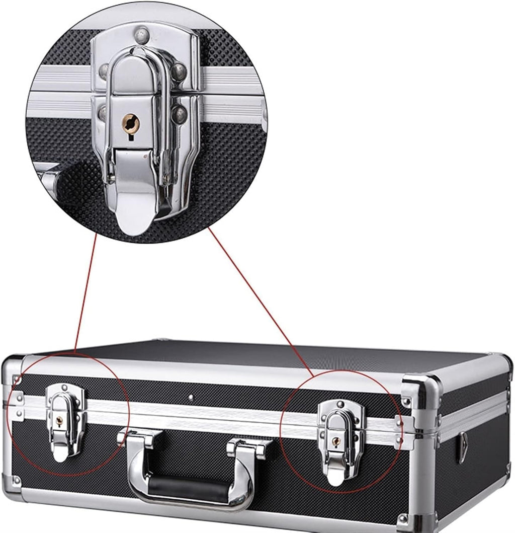 Portable Tool Box Tool Box Portable Storage Tool Box Aluminum Tool Storage Box Safe with Removable Compartment, Black Small Parts Box (Color : Brass)