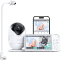 Dr.Care VistaView 5' Smart WiFi Baby Monitor with Clip Mount - 2K HD Camera, App Control, Cry & Motion Alerts, Night Vision, 5000mAh Battery, 2-Way Talk, Multi-User, Triple Security