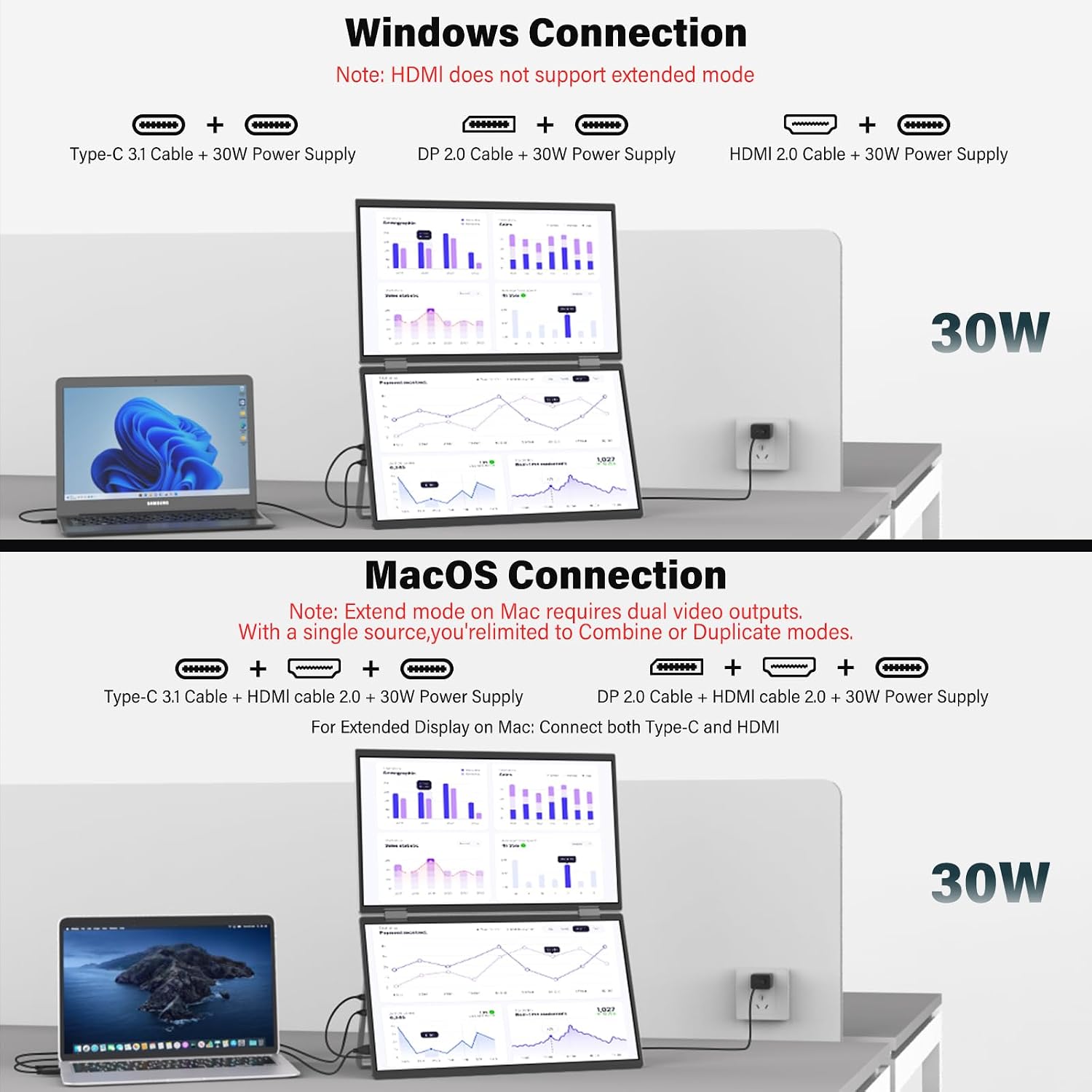 InnoView Portable Dual Monitor 15.6' 3840x2160P 4K 100% sRGB | Owl Eye Vision - Foldable Design with 315° Screen Adjustment, 180° Stand | DP/USB-C/HDMI, Dual Screen Extender for Laptop, Mac, Windows
