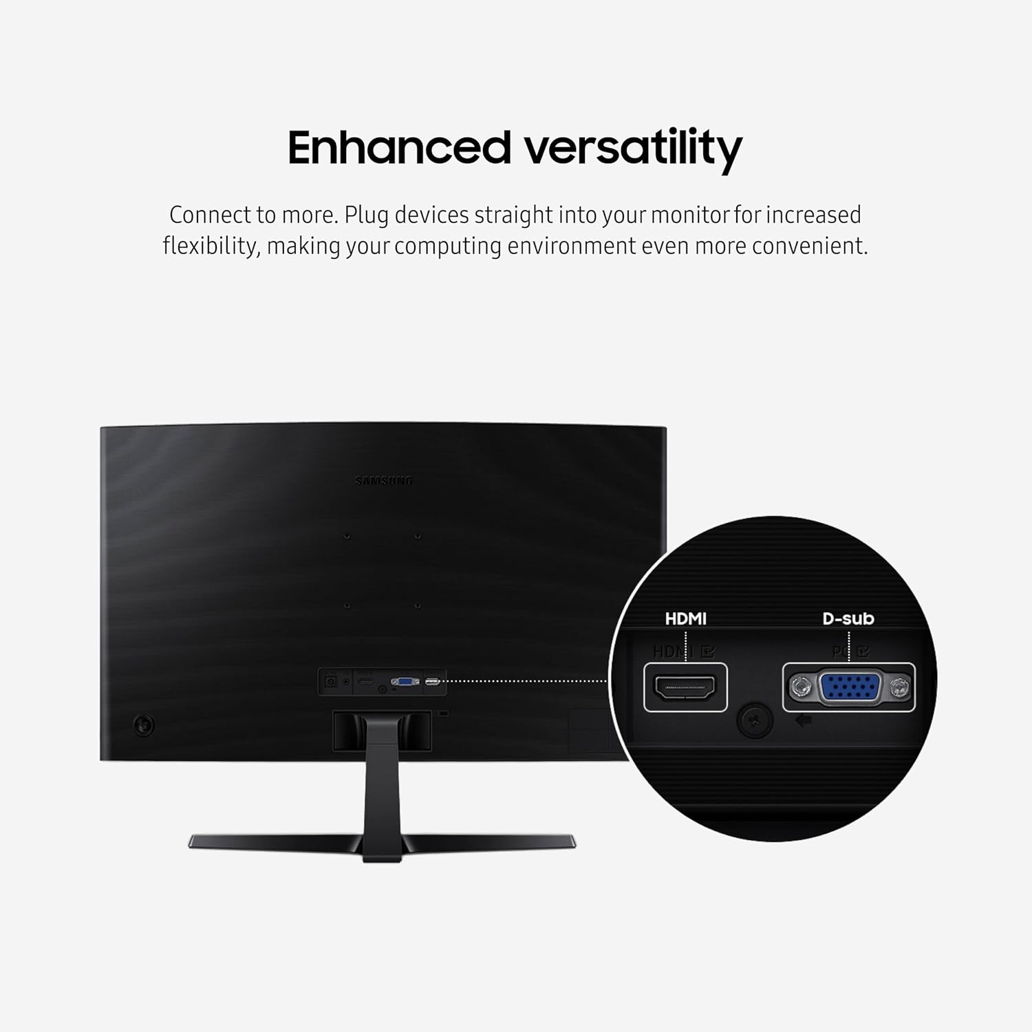 Samsung 27' Essential S3 (S36GD) Series FHD 1800R Curved Computer Monitor, 100Hz, Game Mode, Advanced Eye Comfort, HDMI and D-sub Ports, LS27D366GANXZA, 2024