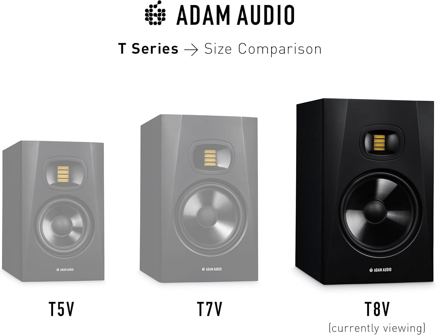 ADAM Audio T8V Studio Monitor for recording, mixing and mastering, Studio Quality Sound (Single)