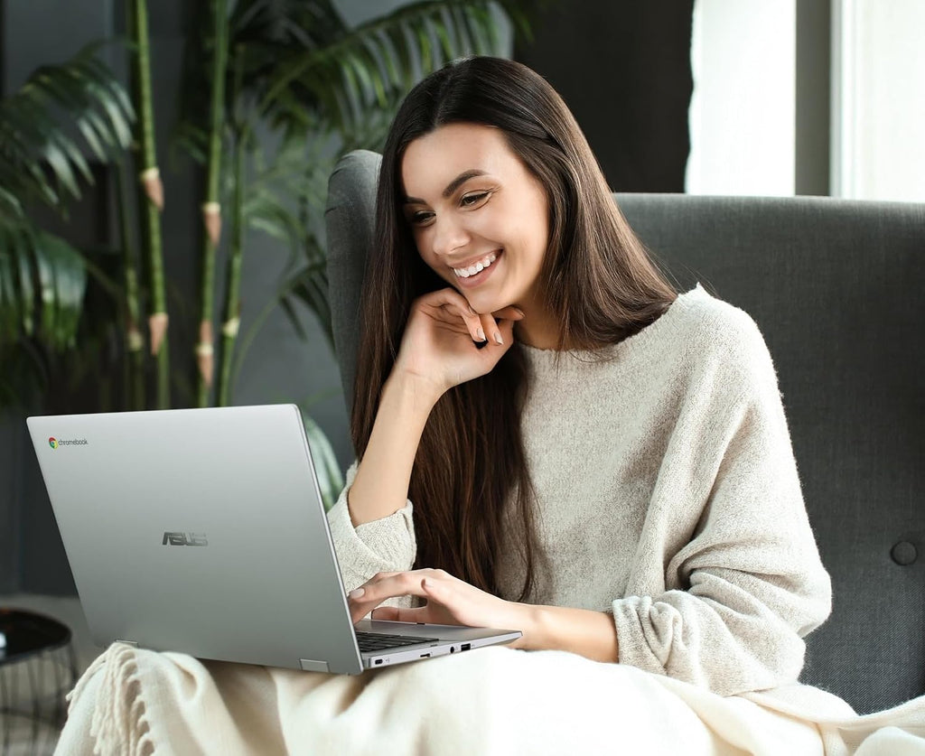ASUS Chromebook 14 Laptop (14' FHD Anti-Glare, Intel Celeron N4500, 4GB RAM, 128GB Storage (64GB eMMC+ 64GB IST SD Card)), Home & Student, IST HUB, 12-Hour Long Battery Life, Webcam, Wi-Fi, Chrome OS