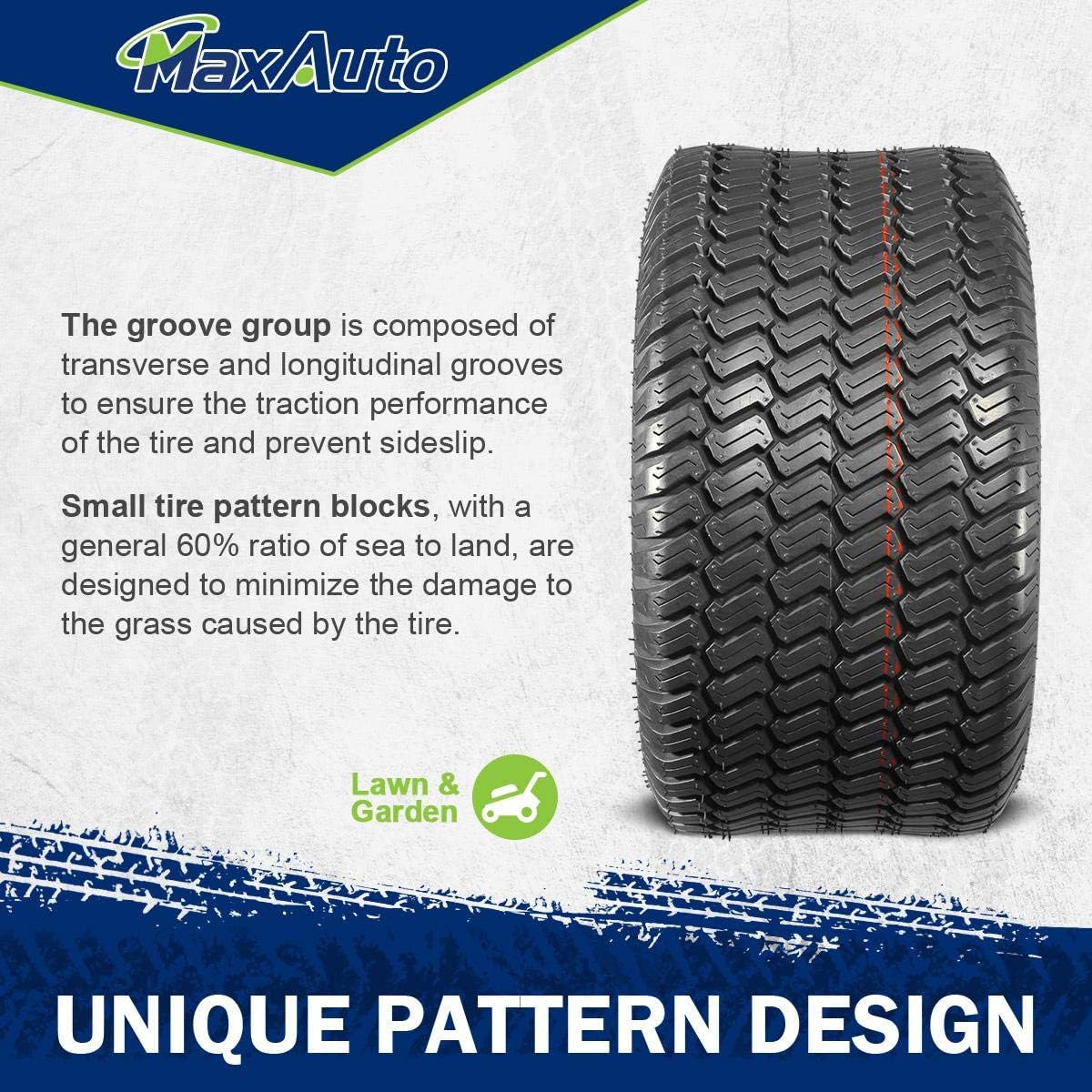 MaxAuto 20x10.00-10 Lawn Mower Tires 4-Ply 20x10x10 Tire - Suitable for Golf Carts, Turf Equipment & Tractors, Professional Groundskeepers
