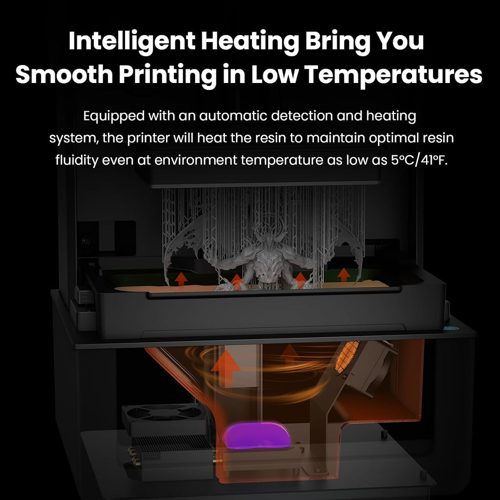Uniformation 16K Resin 3D Printer, Stable Printing for Smart Auto Heating & Auto Feed System & APP Control Ideal for Detailed Models,Model:GK3 (T)