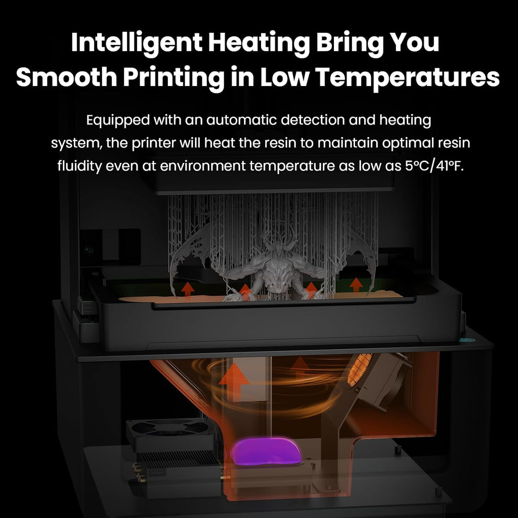 Uniformation GK3 Pro Resin 3D Printer 16K High-Transparency LCD 385nm COB Light Source, High Detail Resin Printer Smart Auto Heating, APP Easy Printing, Auto-Feed, 8.3x4.7x9.5inches Large Build Volume