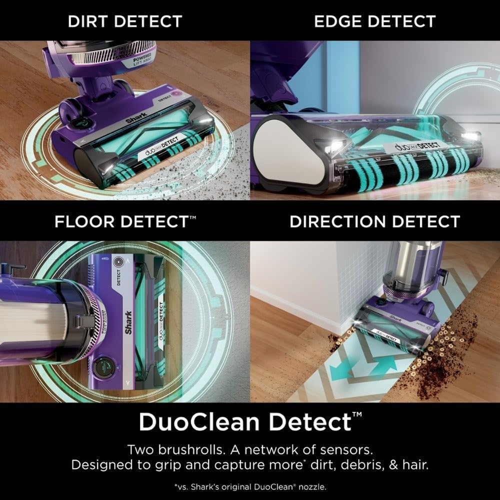 Shark AZ4002W DuoClean PowerFins Upright Vacuum (Renewed), Lift-Away, Self-Cleaning Brushroll, Anti-Allergen Complete Seal with HEPA Filter, Powerful Pet Hair Pickup