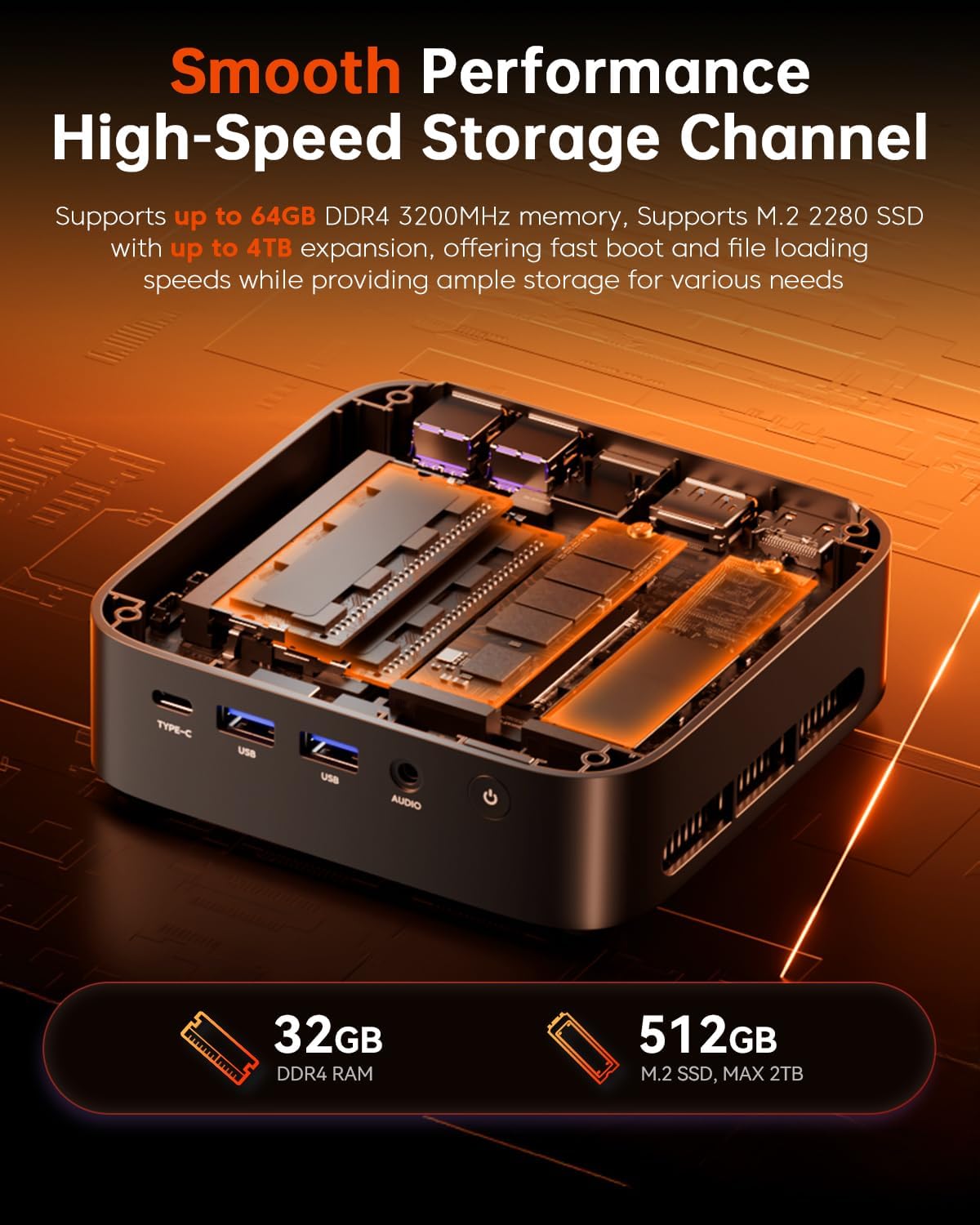 ACEMAGICIAN Kron Mini K1 Mini PC, Ryzen 7 7730U, 32GB DDR4 512GB SSD Mini Computers (8C/16T, up to 4.5Ghz),4K Triple Display Desktop WiFi6/Bluetooth, Compact Silent PC for Light Gaming, Office, Design