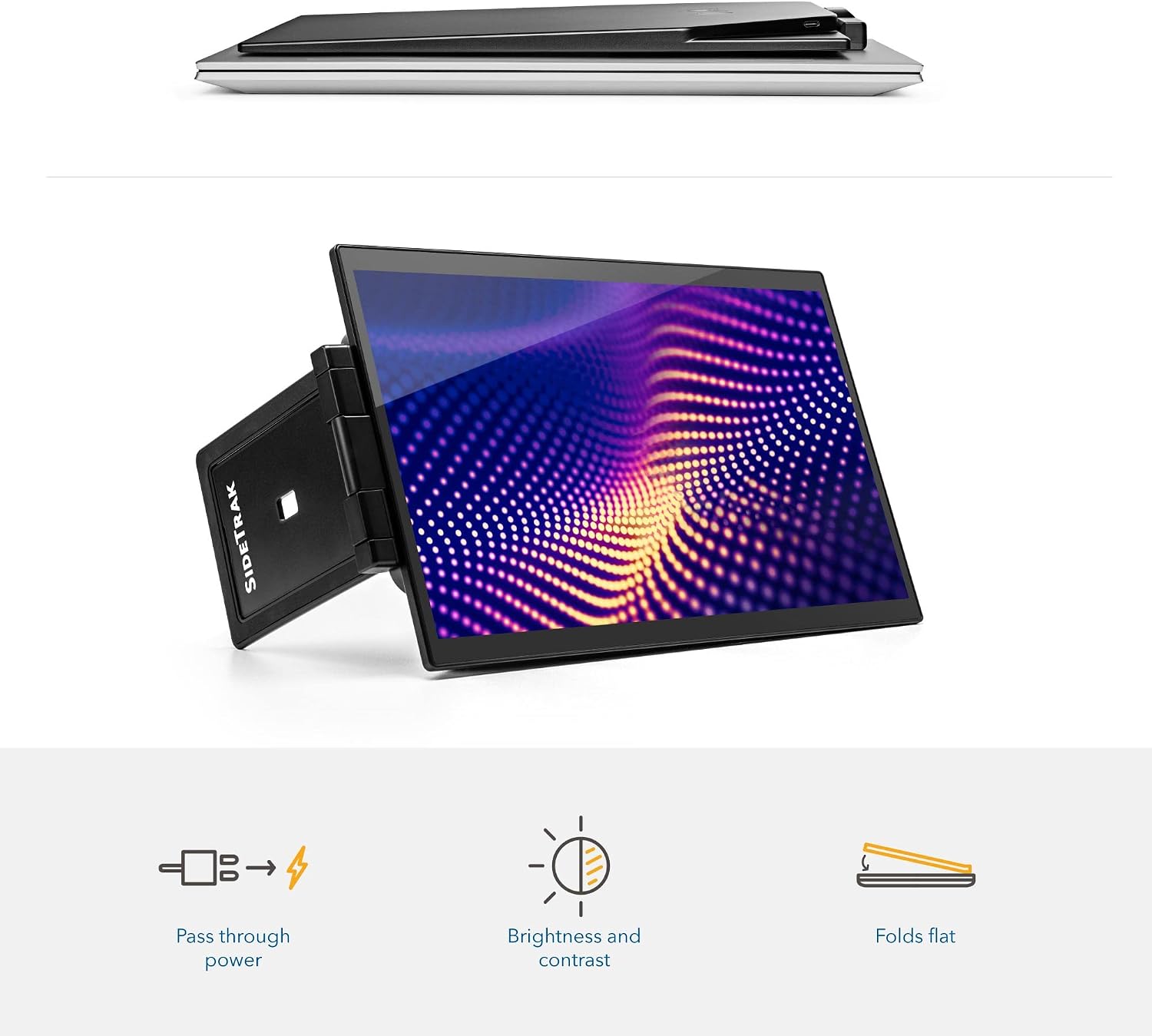 SideTrak Swivel Pro 13.3' Ultra Slim Attachable Portable Monitor, FHD IPS 1080p Laptop Screens with Kickstand + Unique Patented Swivel Hinge, for Mac, PC, and Chromebook, USB-C® Port Connection