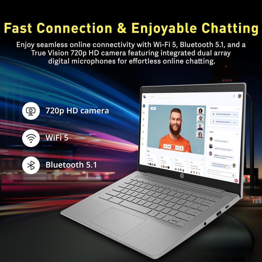 HP Chromebook 2025 Flagship 14' HD Laptop for Student Business, 4-Core Celeron N4120 CPU, 4GB RAM, 564GB Storage (64GB eMMC + 500GB Ext), Webcam, WiFi, Long Battery, HubxcelAccessory, Chrome OS