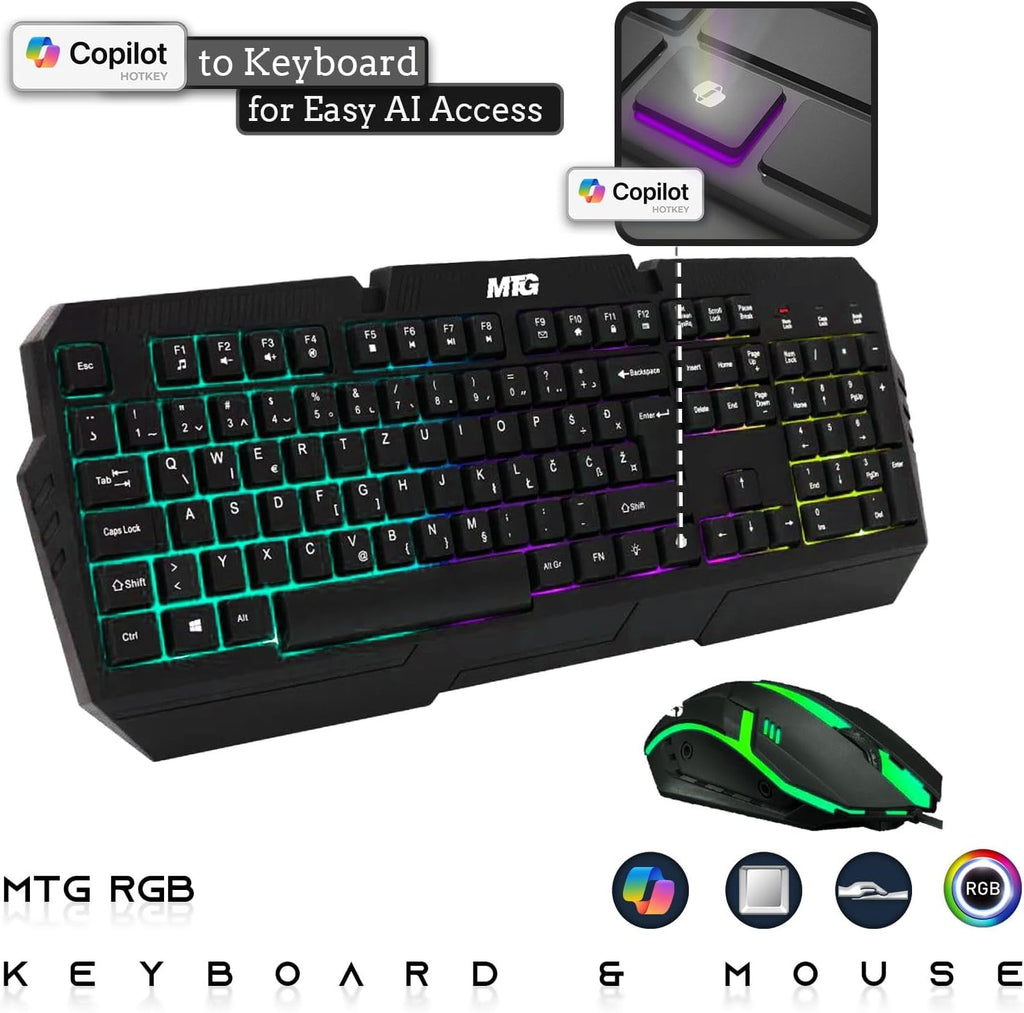 TechMagnet RGB Desktop Computer PC - Intel Core i5, 32GB ARGB RAM, 1TB SSD, GT-1030 Graphics with RGB Keyboard with AI-Enabled Copilot Key, Mouse and RGB Headphone Windows 11 (Renewed)