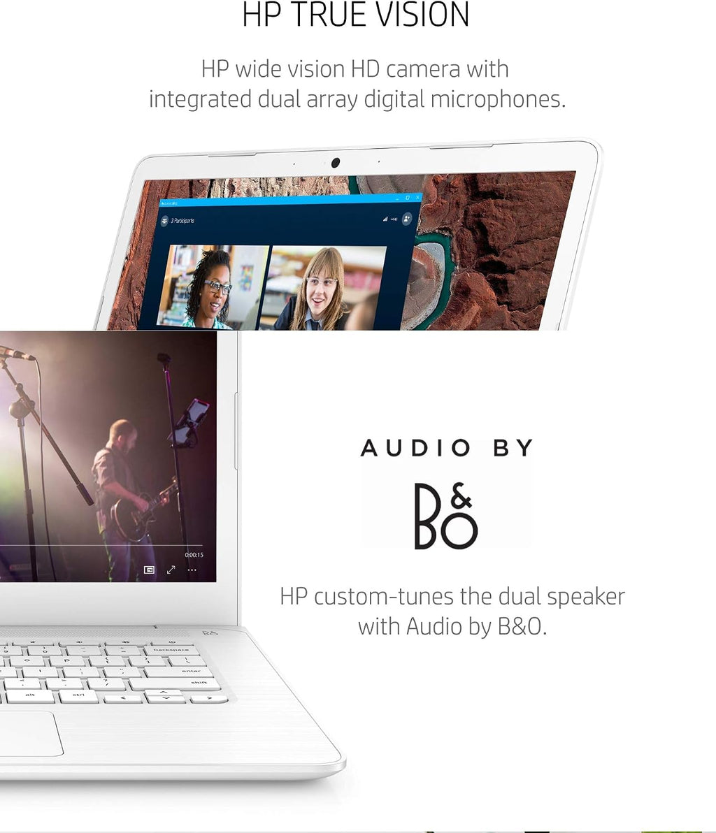 HP Chromebook 14 Laptop, Dual-core Intel Celeron Processor N3350, 4 GB RAM, 32 GB eMMC Storage, 14-inch FHD IPS Display, Google Chrome OS, Dual Speakers and Audio by B&O (14-ca051nr, 2020)