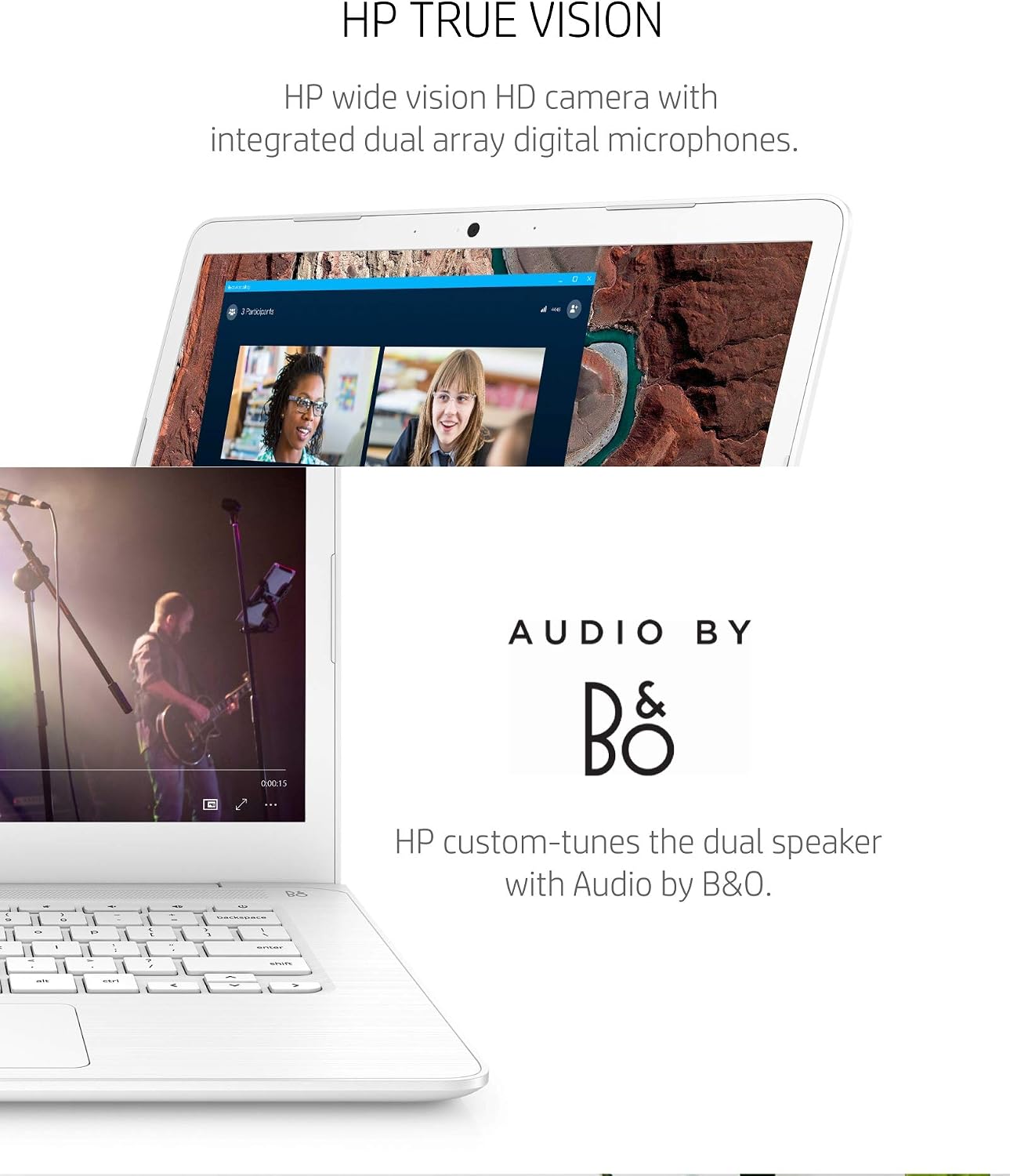 HP Chromebook 14 Laptop, Dual-core Intel Celeron Processor N3350, 4 GB RAM, 32 GB eMMC Storage, 14-inch FHD IPS Display, Google Chrome OS, Dual Speakers and Audio by B&O (14-ca051nr, 2020)