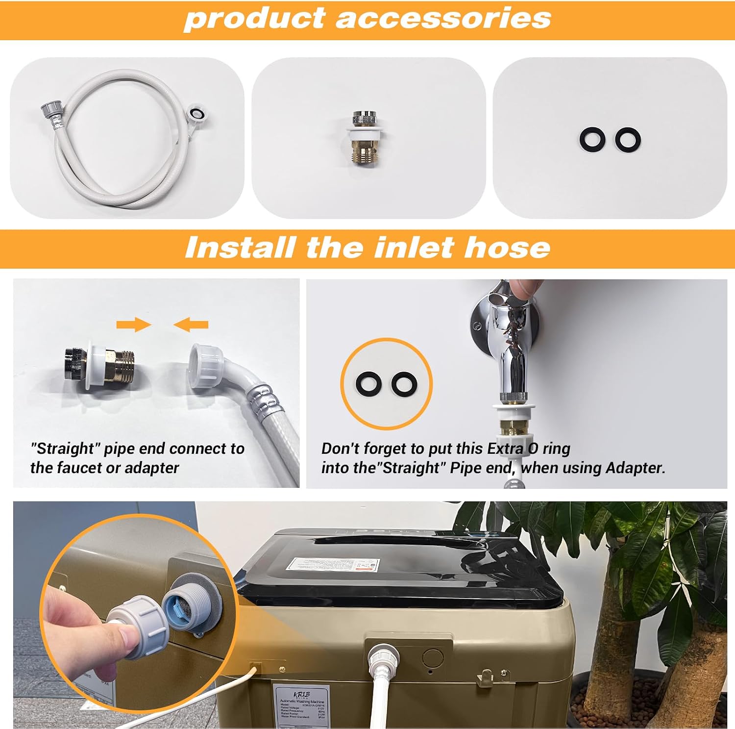 Portable Washing Machine 17.7lbs Full-Automatic Compact Washing Machine for Apartment, 10 Wash Program Small Washer for Dorm, Portable Washer for RV, Home, Gold
