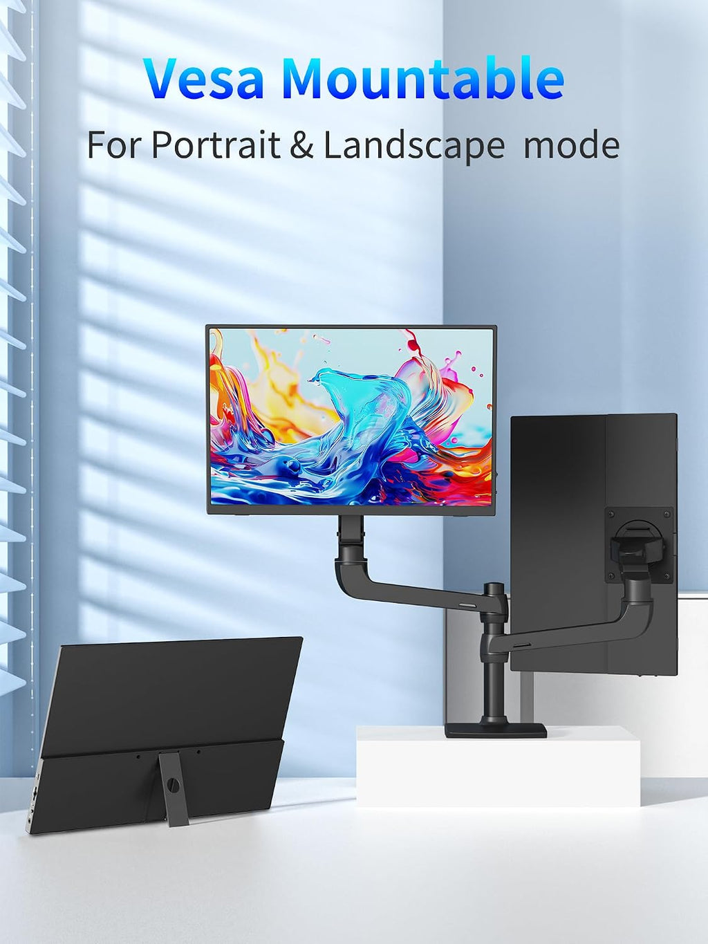 MAGICRAVEN 4K Portable Monitor, 13.3' UHD IPS Laptop Screen, Slim Lightweight Dual USB C HDMI Computer Gaming Display with Speakers, Travel Monitor for PC Phone PS5/4 Xbox Switch