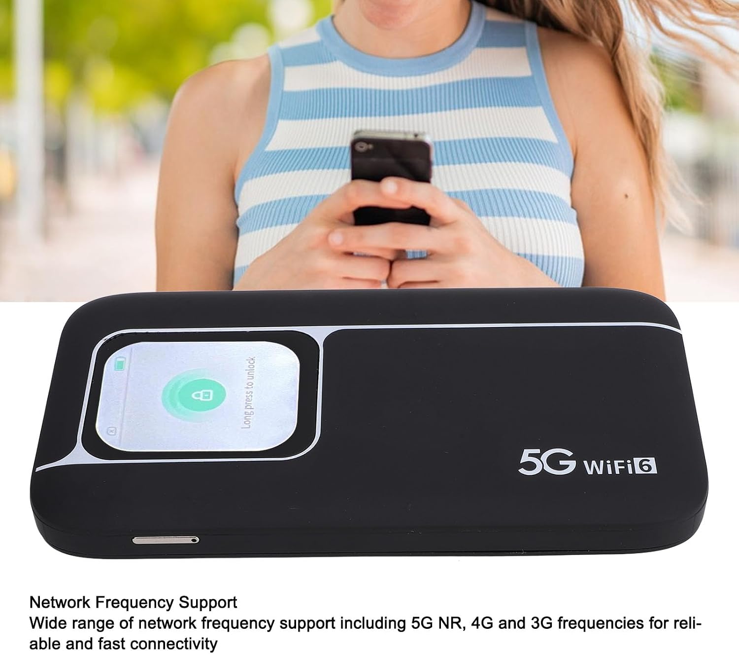 5G Modem Wire Less Router, 5G Portable WiFi6 Mobile Hotspot, Portable Wi - Fi Device for Travel, Ultra High Speed Mobile Hotspot Device with SIM Slot, Support 16 Devices, 7100mAh