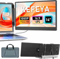 KEFEYA Laptop Screen Extender, 14' Portable Monitor for Laptops 13-17', 1080P FHD IPS Monitor Extender for Laptop with USB-C/HDMI Port, Plug n Play for Windows/Chrome/Mac/Switch/PS5