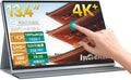 Intehill 13.4' 4K Portable Touchscreen Monitor, 3840x2400 IGZO Display w/10-Point Touch, Full Aluminum Alloy Body, 100% sRGB, Anti-Glare Full-Laminated Glass, USB-C & HDMI Travel Monitor with Speakers