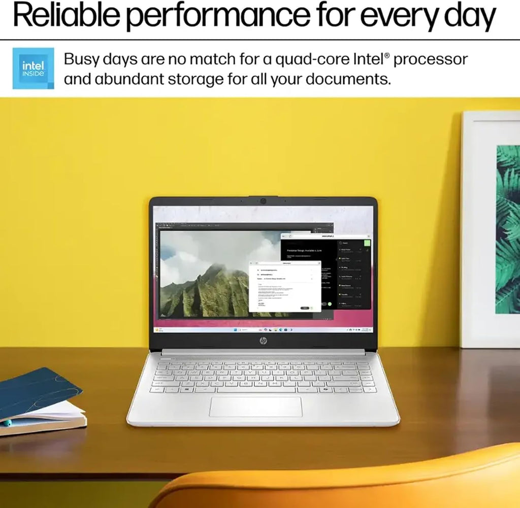 HP Student Business Laptop Computer - Intel Processor N150, 14 inch HD Display, AI-Powered, Lightweight, Windows 11 Pro, Webcam, w/Accessories, 16GB RAM, 128 GB Storage(128GB UFS+128GB MSD), Silver