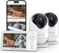 Dr.Care VistaView Lite RB Smart WiFi Baby Monitor with 2 Cameras - 4' 720P Split Screen & 1080P Camera App Control, Motion Alerts, 2500mAh Removable Battery, Night Vision, 2-Way Talk, Multi-User