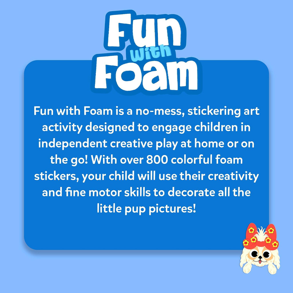 Skillmatics Foam Sticker Art Activity - Puppies, Mess-Free Fun for Kids, 800+ 3D Foam Stickers, DIY Felt Craft Kits, Gifts for Girls & Boys Ages 3, 4, 5, 6, 7