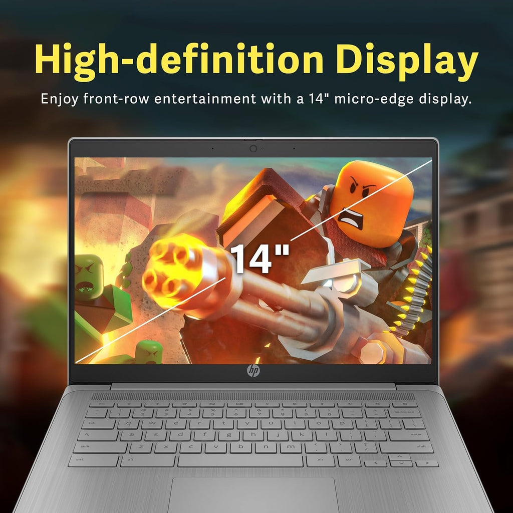 HP Chromebook 2025 Flagship 14' HD Laptop for Student Business, 4-Core Celeron N4120 CPU, 4GB RAM, 564GB Storage (64GB eMMC + 500GB Ext), Webcam, WiFi, Long Battery, HubxcelAccessory, Chrome OS