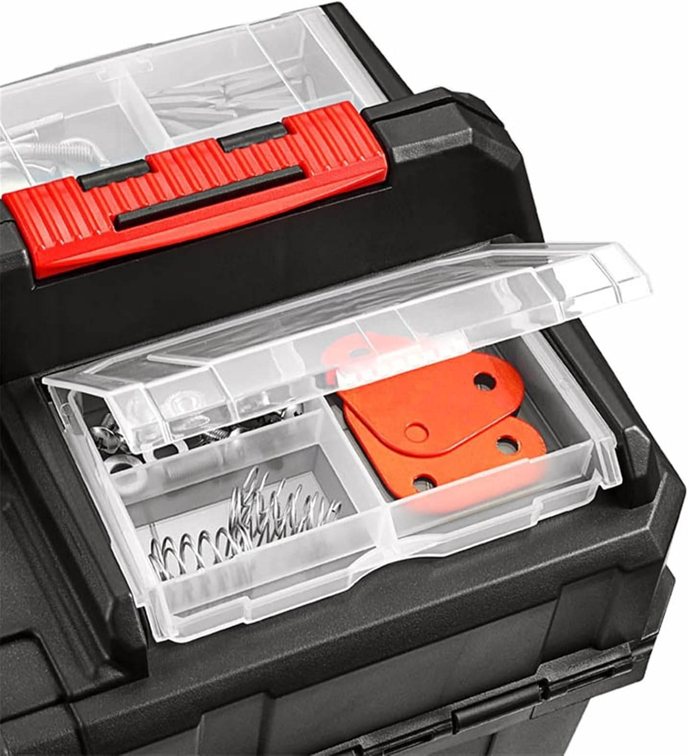 Portable Tool Box Portable Tool Box Hardware Tool Storage Box Household Multi-Function Car Repair Box Folding Double Clamshell Tool Container Small Parts Box