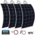 Flexible Solar Panel 1200W / 1800W Solar Systems kit Photovoltaic Module Cell Monocrystalline Bendable 18Volt Solar Battery Charger 40A Controller for Off-Grid Home RV Caravan Boat,4x300W