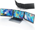 APILDELLA 14'' Triple Laptop Screen Extender, 1080P FHD Portable Dual Monitor for Laptop USB C HDMI, Plug-Play Monitor Extender for Triple Display for Mac/Windows, Fit 13'-17.3' Laptops