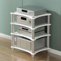 Stereo Cabinet, Home Stereo System Entertainment Components, Amplifier Rack/Audio-Video Shelving, for Gaming, Meeting, Living, Recording Room(White,85cm/33.5in)
