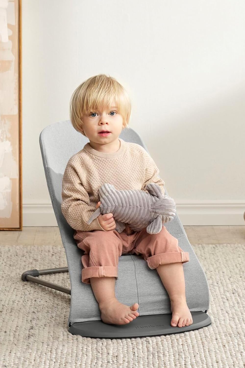 BabyBjörn Bouncer Bliss, Woven Mélange, Light Grey | 2-in-1 Adjustable Baby Bouncer Seat and Toddler Chair, Newborn to Toddler (8-29 lbs), 4 Positions, Lightweight & Portable