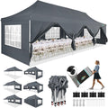 COBIZI 10x30 Pop up Canopy with 8 Removable Sidewalls & 4 Sandbags, Party Tent for Parties, Wedding, and Commercials, Waterproof and Instant Shelter UV50+ Ez Outdoor Canopy Tent with Roller Bag