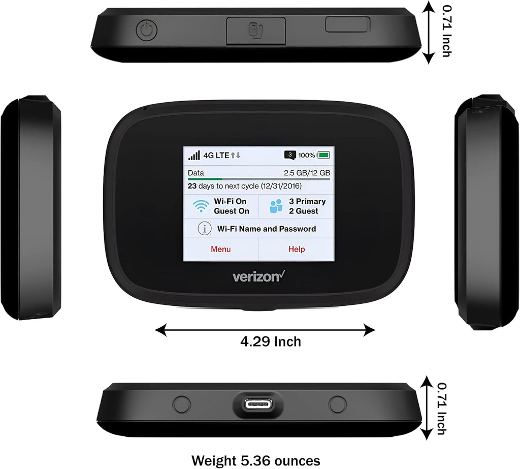 Verizon Wireless Jetpack Inseego MiFi 7730L | Mobile Hotspot for Travel | 4G Mobile Portable WiFi | Unlocked Globally | Speed up to 450 Mbps | Usage Up to 8 Hours | EVDO-LINK Bundle (Budget)