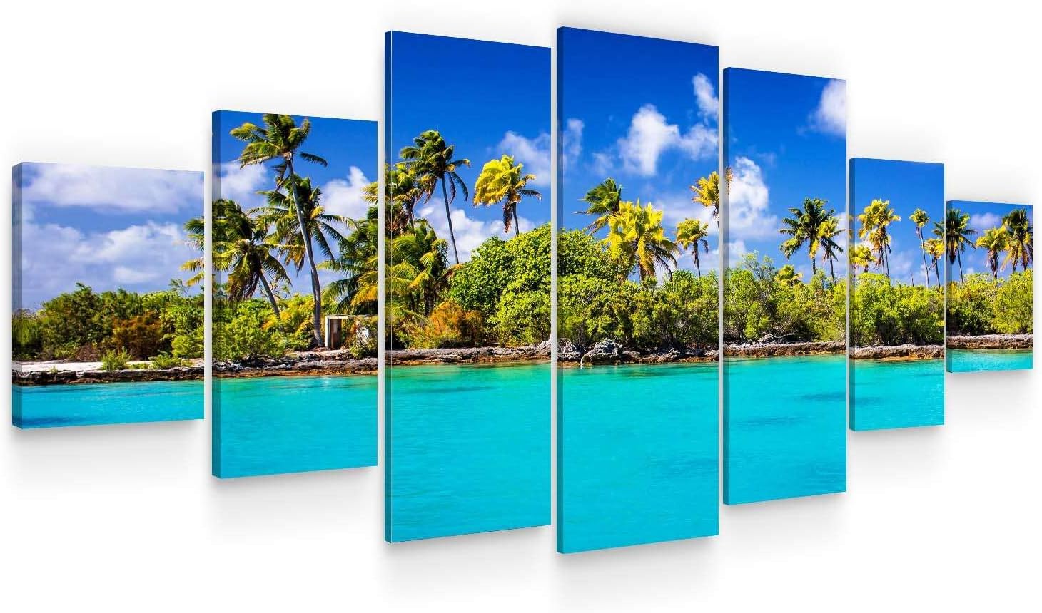 Startonight Huge Canvas Wall Art - Sunny Beach - Large Framed Set of 7 40' x 95'