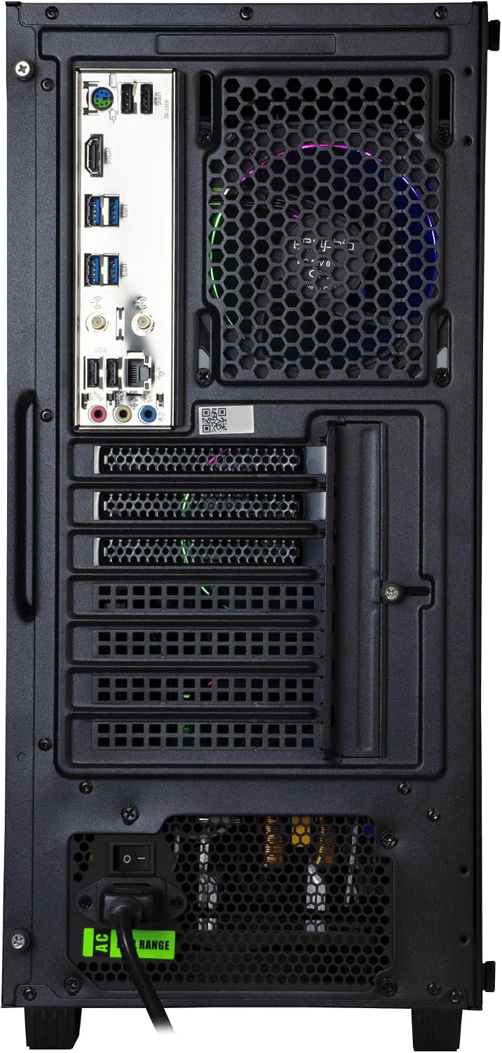 Periphio Terra Gaming PC, AMD Ryzen 5 5600GT up to 4.6GHz with Radeon Vega 7 Graphics, 16GB RAM, 1TBNVMe SSD, WiFi, Windows 11 Desktop Computer, Black, 1080p PC Gaming - RGB Gamer Bundle, No Monitor